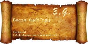 Becza György névjegykártya